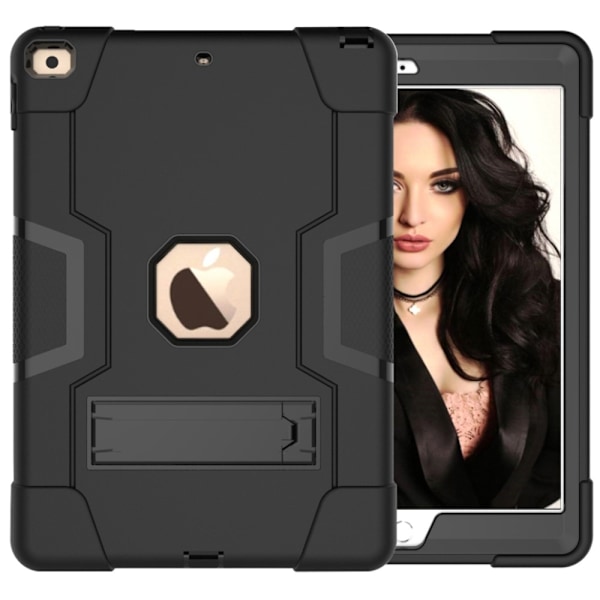 iPad 10.2" 2021/2020/2019 ShockProof TPU Skal med Stativfunktion - Svart Svart