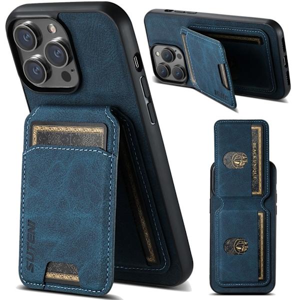 SUTENI iPhone 11 Pro Max Plånboksskal Kickstand – Blå Blå