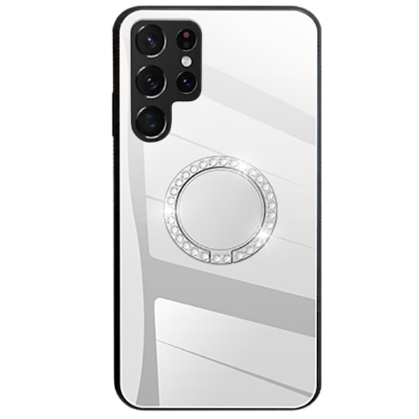 Samsung Galaxy S22 Ultra 5G mobilskal med ett stativ - Silverfärgat Silver