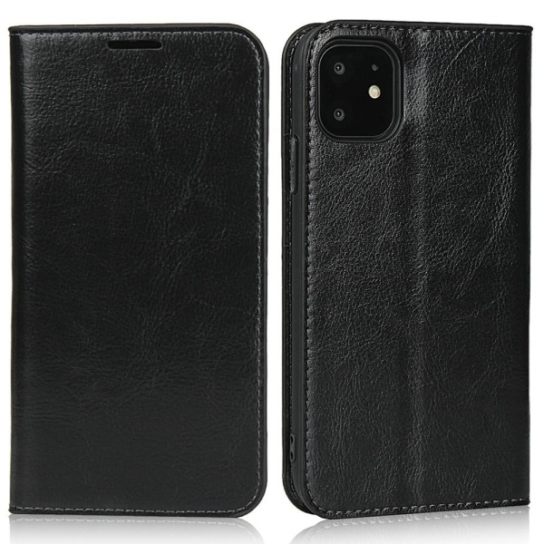 Plånboksfodral i Äkta Läder för iPhone 11 & XR - Svart Svart