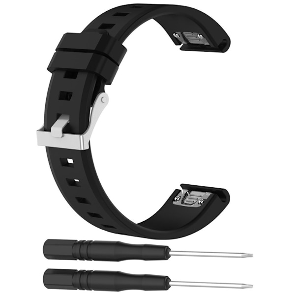 Garmin Fenix 5/Forerunner 935/Approach S60 etc. Klockarmband i silikon - Svart Svart