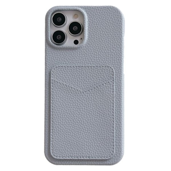 iPhone 15 Litchi Texture skal - Grå grå