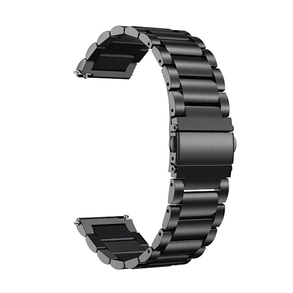 Garmin/Samsung/Ticwatch/Huawei/Amazfit etc. Klockarmband i rostfritt stål - Svart Svart