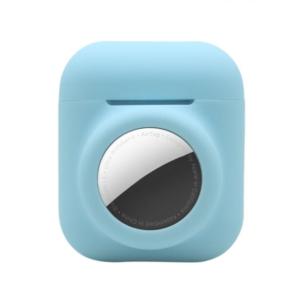 Silikonfodral för Apple AirPods Gen 1/2 med Airtag-ficka - Ljusb Blå