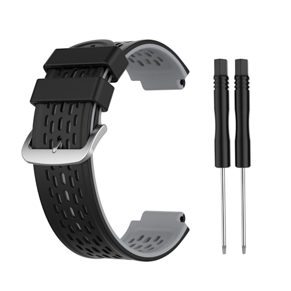 Garmin Approach S2 Tvåfärgat klockarmband i silikon - Svart/Grå grå