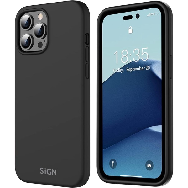 SiGN Liquid Silicone Case för iPhone 14 Pro Max - Svart Svart