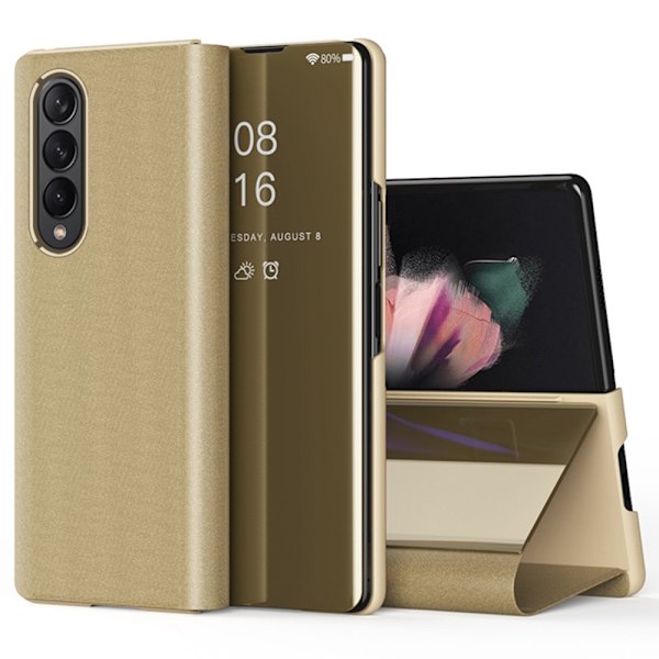 Samsung Galaxy Z Fold4 5G Stand Mirror Electroplating Fodral - Guld Guld