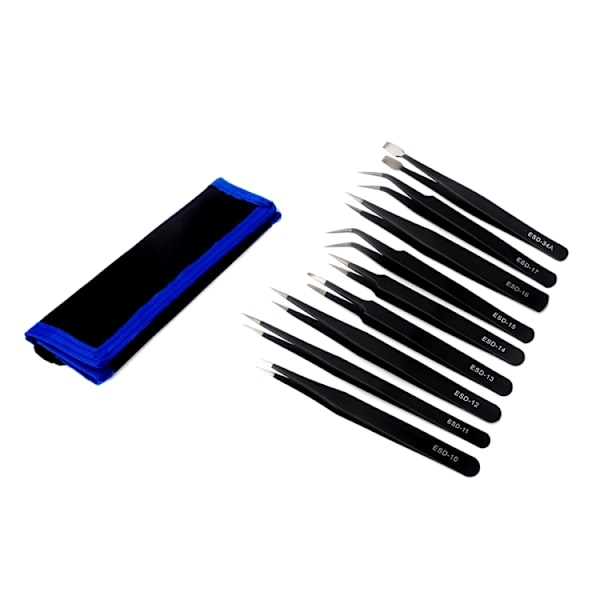 Pincett set i metall, 9 st