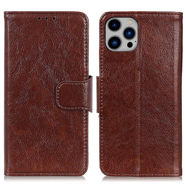 Split Leather Nappa Fodral för iPhone 14 Plus - Brun Brun