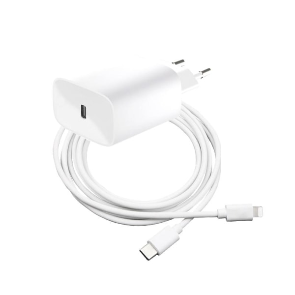 SiGN Extrem Snabbladdare för iPhone, USB-C till Lightning, MFI, 2.4A, 2m - Vit White