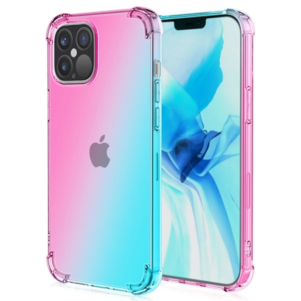 Gradient Design iPhone 14 Skal - Rosa / Grön Rosa