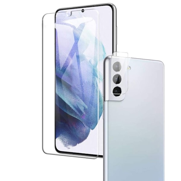 Skärmskydd + Linsskydd 2.5D i Härdat Glas för Galaxy S21 5G