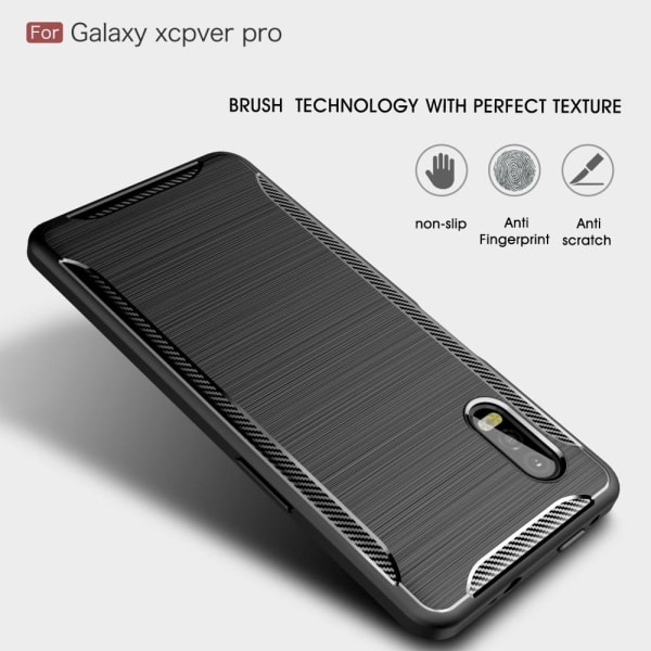 Carbon Fiber Skal för Galaxy Xcover Pro - Svart Black