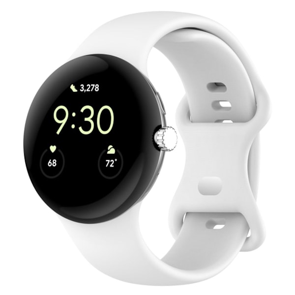 Google Pixel Watch 3 45mm Klockarmband i silikon - Vit Vit