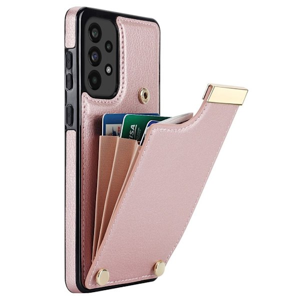 Samsung Galaxy A53 5G Skal med korthållare - Roséguld Rosa