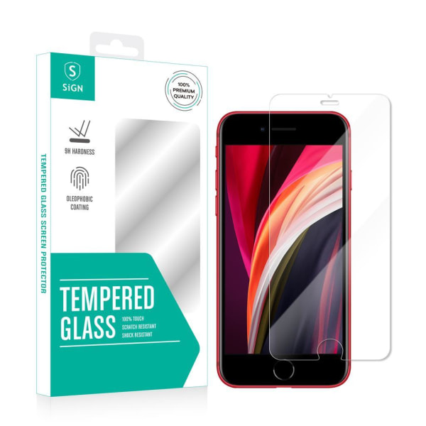 SiGN Heltäckande Skärmskydd i Härdat Glas för iPhone SE 2020