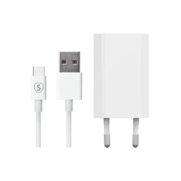 SiGN USB-C Laddare 1A, 2m - Vit White