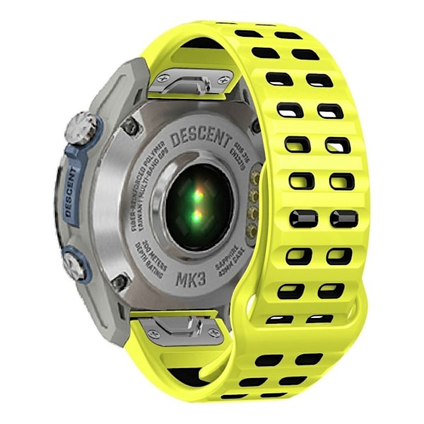 Garmin Fenix 8/E 47mm etc. Tvåfärgat klockarmband i silikon - Gul/Svart Svart
