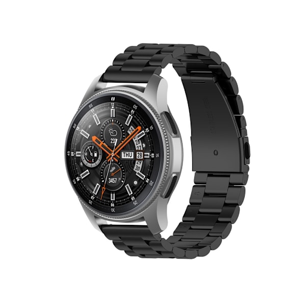 Metallarmband för Samsung Galaxy Watch 46mm & Huawei Watch GT Active - Svart Svart