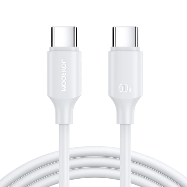Joyroom USB-C till USB-C snabbladdningskabel, 60W, PD, 1M - Vit Vit