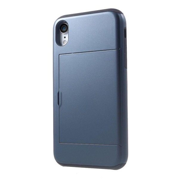 IPhone XR skal med en korthållare - Mörkblått Blå
