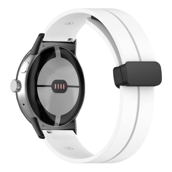 Google Pixel Watch sportarmband med ett magnetstpänne - Vitt Vit