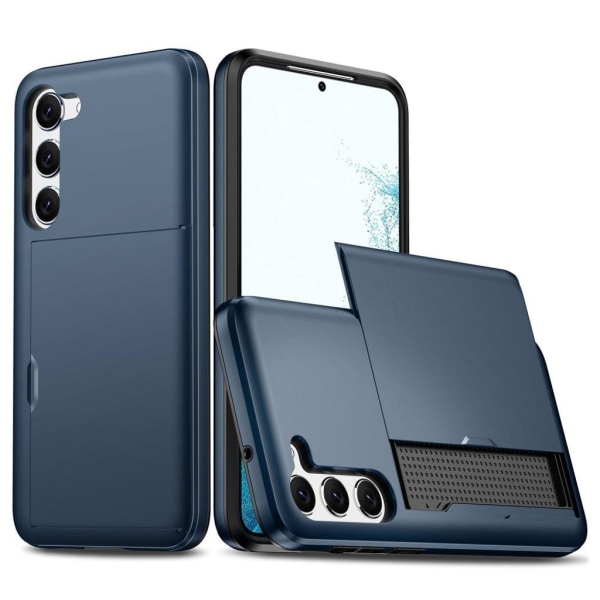 Samsung Galaxy S23 Plus skal med en korthållare - Mörkblått Blå