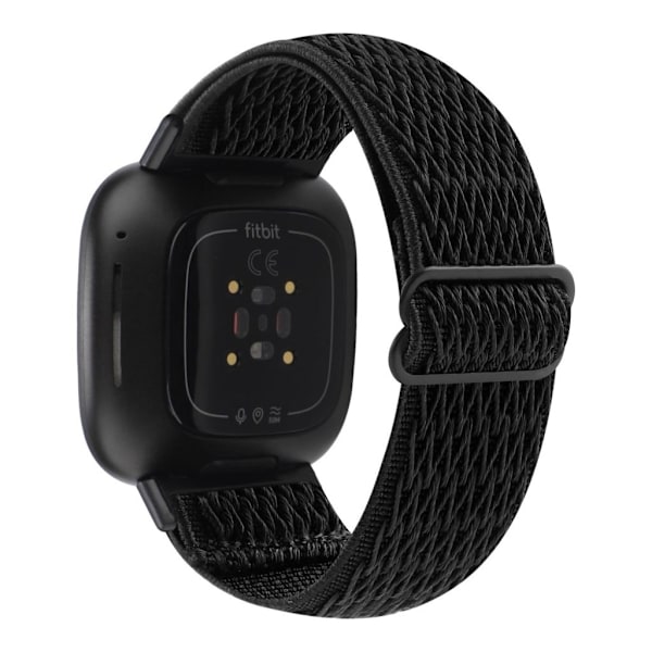 Justerbart Fitbit Versa 3/Versa Sense klockarmband - Svart Svart