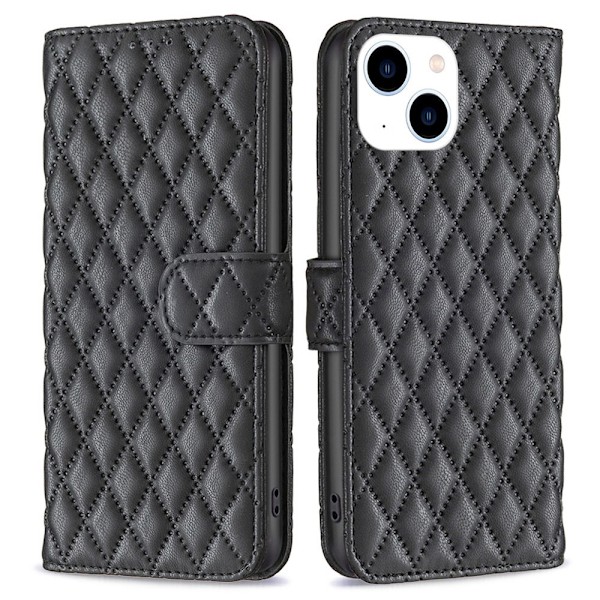 BF Rhombus Pattern Fodral till iPhone 14 - Svart Svart