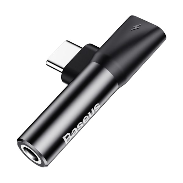 Baseus L41 Adapter 2xUSB-C (Hane & Hona) till AUX 3.5 mm Svart Svart
