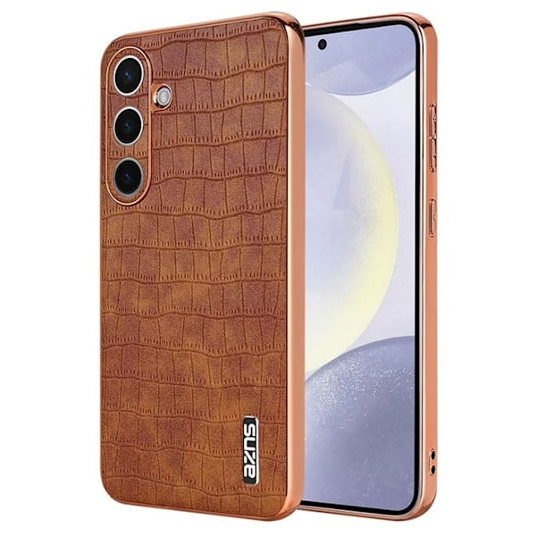 AZNS Samsung Galaxy S25 Plus Skal med krokodilmönster - Brun Brun