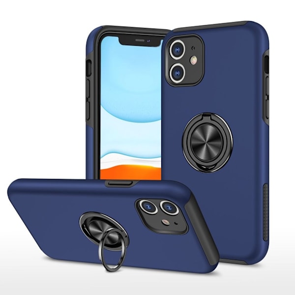iPhone 11 skal med en ringhållare - Marinblå Blå