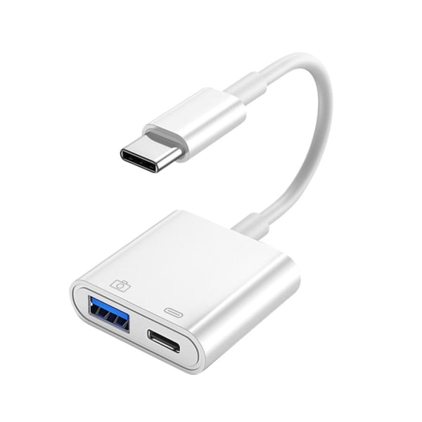 SiGN USB-C till USB-C & USB Kamera Adapter 5V, 1A - Vit Vit