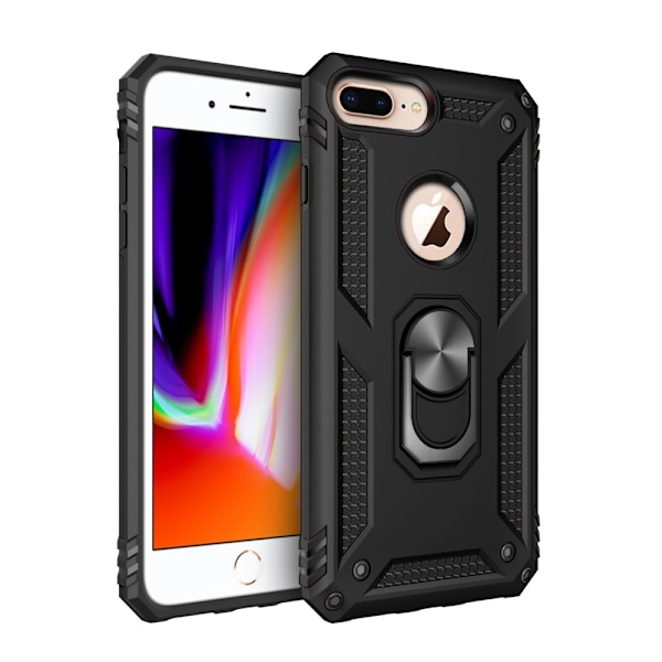 Kickstand Armor Style iPhone 6 Plus/7 Plus/8 Plus Skal - Svart Svart