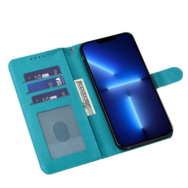 IPhone 13 Pro premium plånboksfodral - Blått Blue