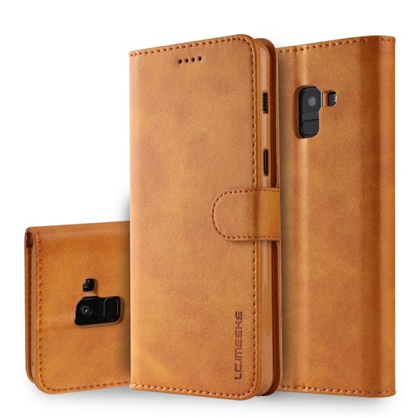LC.IMEEKE Plånboksfodral för Samsung Galaxy A8 2018 - Brun Brun