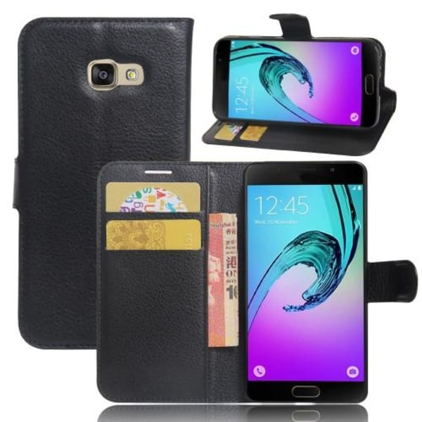 Litchi plånboksfodral för Samsung Galaxy A3 (2017) - svart Svart