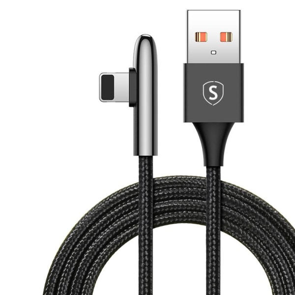 SiGN USB till Lightning Gaming Kabel, 2m, 2.4A,  - Svart Svart