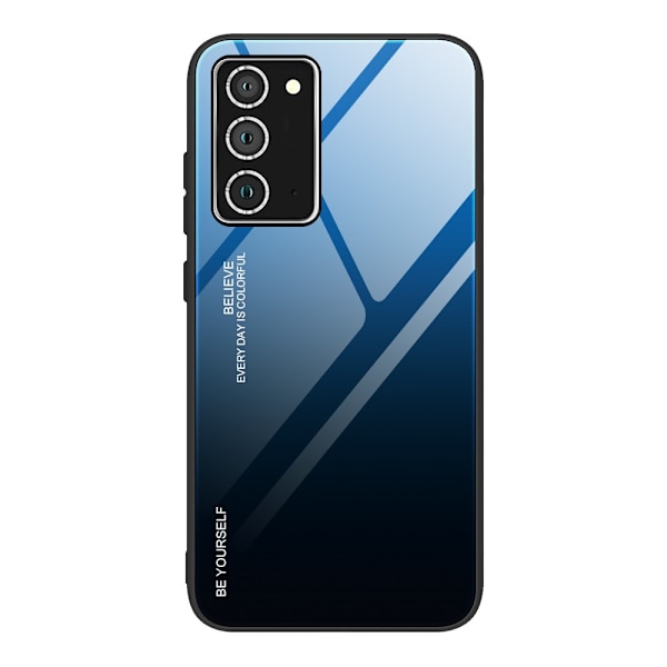 Gradient Color Skal i Härdat Glas för Galaxy A52 5G & A52s 5G - Blå/Svart Svart