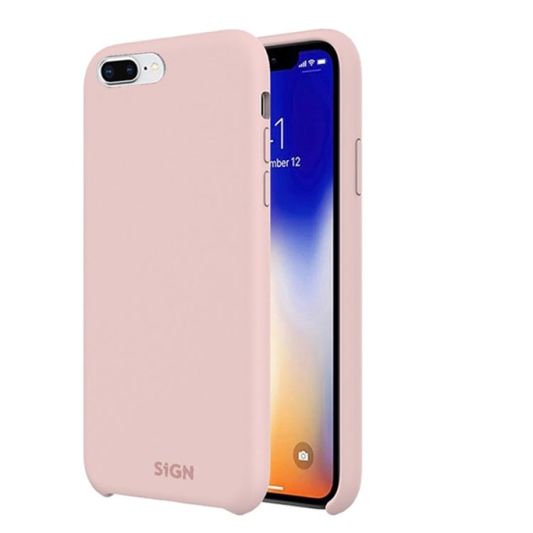 SiGN Liquid Silicone Case för iPhone 7 & 8 Plus - Rosa Rosa