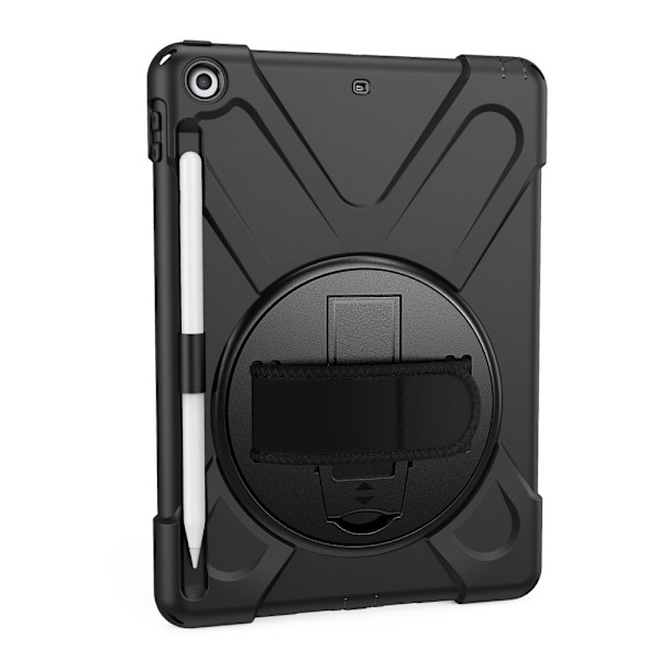 X-Shape iPad 9.7" 5/6  skal med stativ och handgrepp - Svart Svart