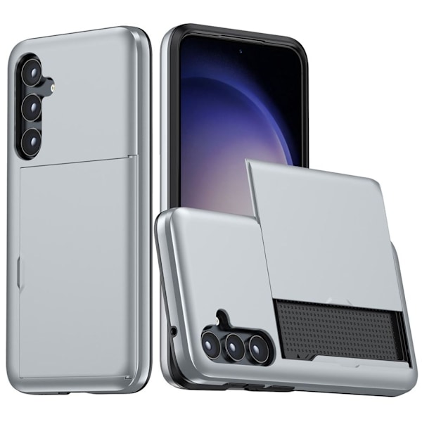 Samsung Galaxy S24 Plus Skal med glidkortshållare - Grå grå