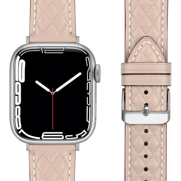 Apple Watch 7/8/9 41mm etc Klockarmband i Läder - Roséguld Rosa