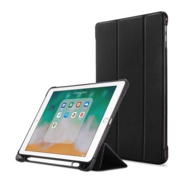 iPad 9.7" 5/6, iPad Air/Air 2 Tri-Fold fodral med pennfack - Svart Svart