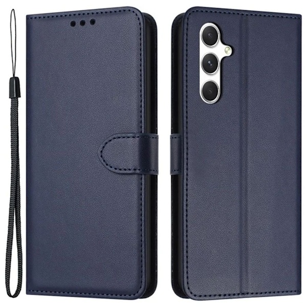 Samsung Galaxy S25 / S24 Plånboksfodral med handrem - Blå Blå