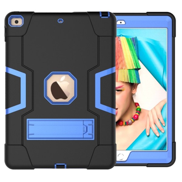 iPad 10.2" 2021/2020/2019 ShockProof TPU Skal med Stativfunktion -  Svart/Blå Svart