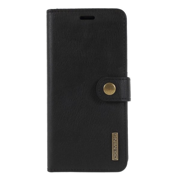 DG.MING Plånboksfodral 2-i-1 Split Leather för Samsung Galaxy S9 Svart
