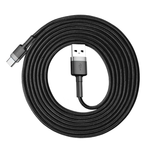 Baseus Cafule USB-C-kabel 2A 2 m - Grå/Svart Svart