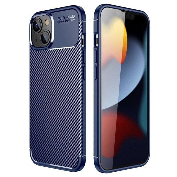 Carbon fiber Skal för iPhone 14 Plus - Blå Blå