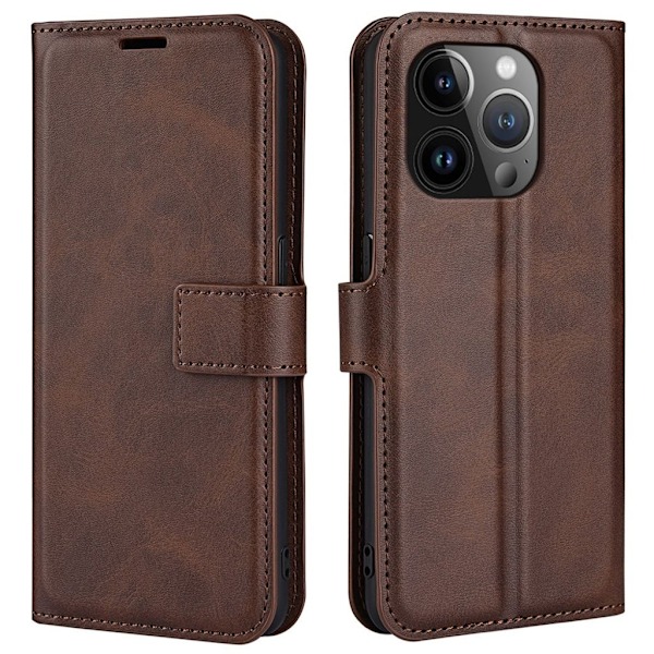 PU Læder iPhone 15 Pro fodral - Brun Brun